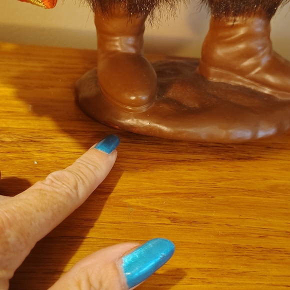 VICTORIAN OLE ST NICK CERAMIC FACE/HANDS QUILTED DUSTY ROSE 21" CHRISTMAS STATUE - Picture 11 of 12